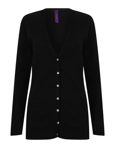 H-H723-Ladies Lightweight V-Neck Cardigan
